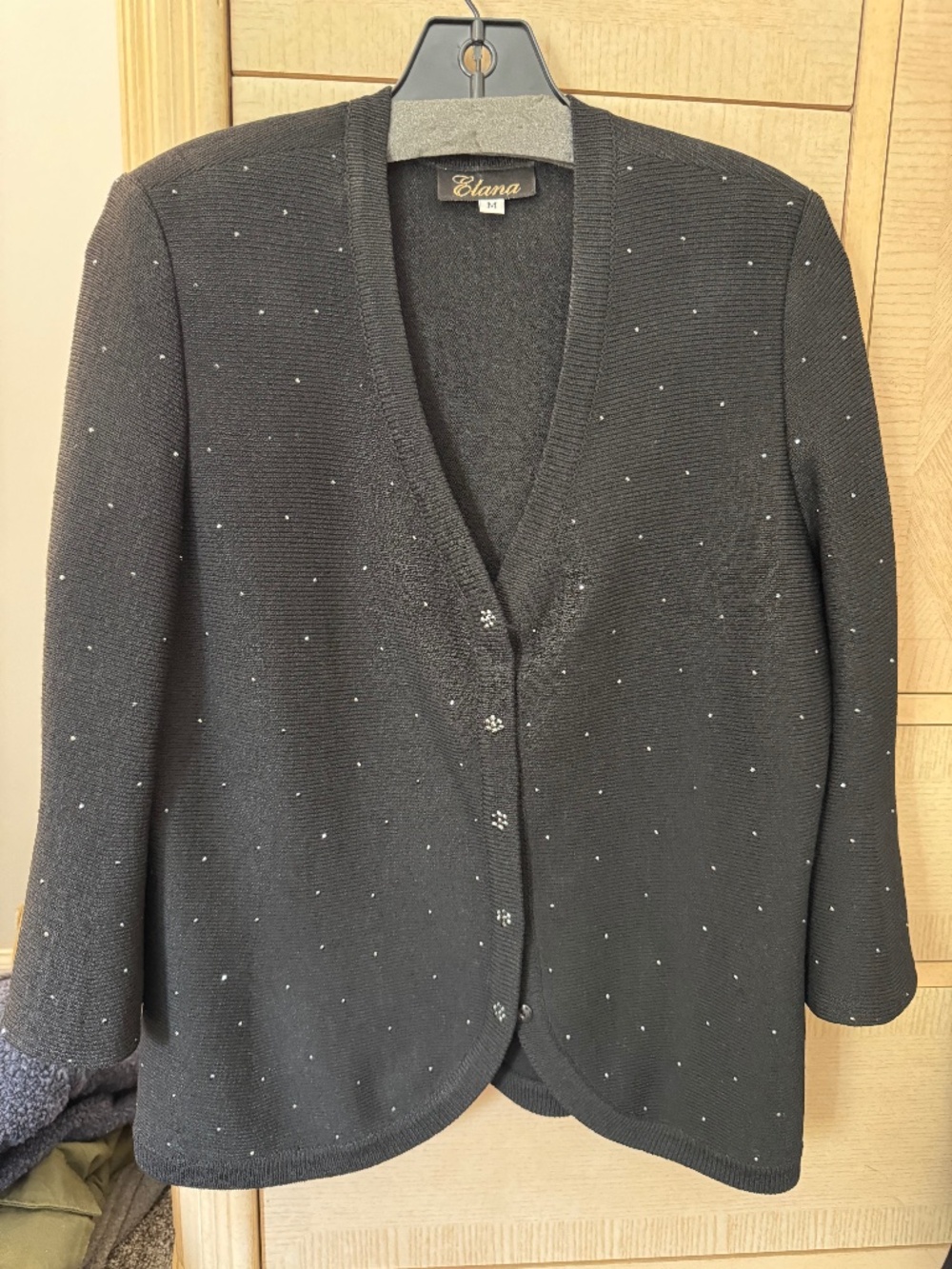 Blazer and skirt set with rhinestone detail